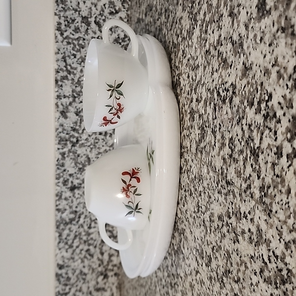 Vintage Fire King Ovenware Tea Cup and plate set
